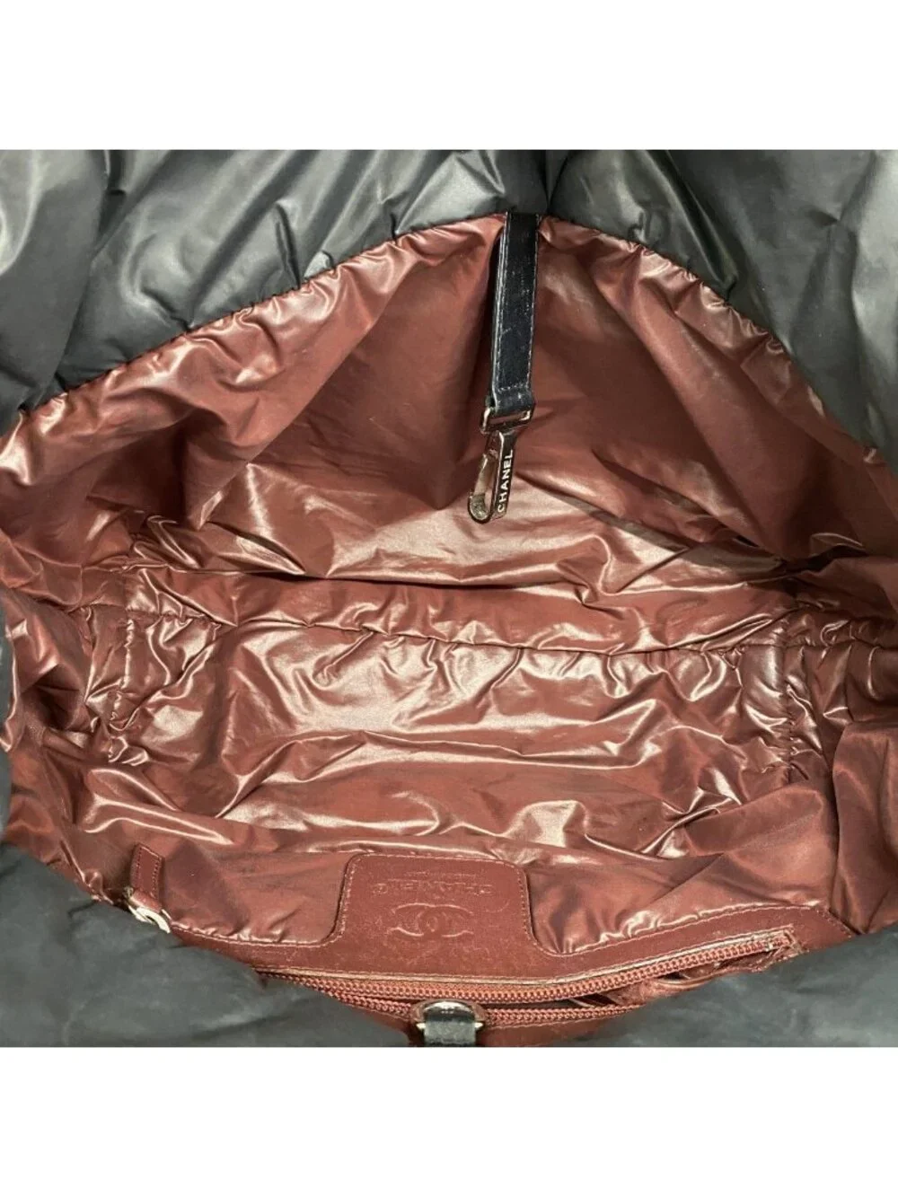 Chanel Tote Coco Cocoon Nylon Black Silver